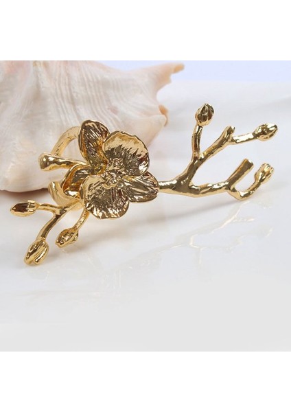 Erik Çiçeği Şube Tasarımı Peçete Tutucu Peçete Yüzüğü Batı Havlu Yüzük Otel Masa Dekorasyon Seti 6-Altın (Yurt Dışından) modelleri