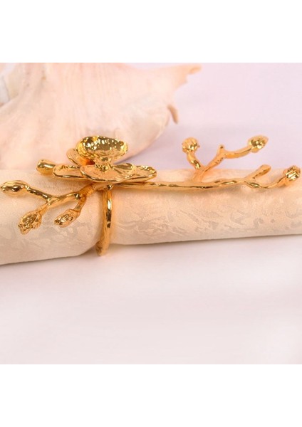 Erik Çiçeği Şube Tasarımı Peçete Tutucu Peçete Yüzüğü Batı Havlu Yüzük Otel Masa Dekorasyon Seti 6-Altın (Yurt Dışından) fırsatları