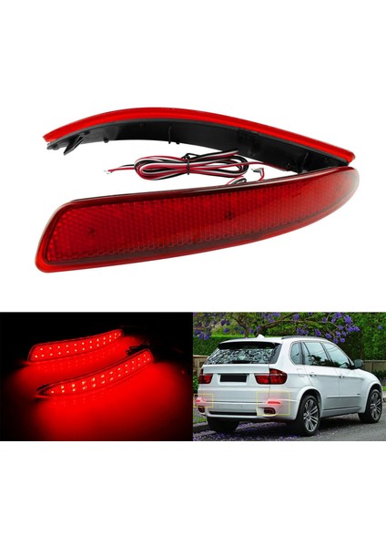 1 Çift Kırmızı LED Arka Tampon Reflektör Kuyruğu Durdur Fren Işığı For-Bmw X5 X6 M E70 E71 2006-2013 16475610 (Yurt Dışından) fiyatları