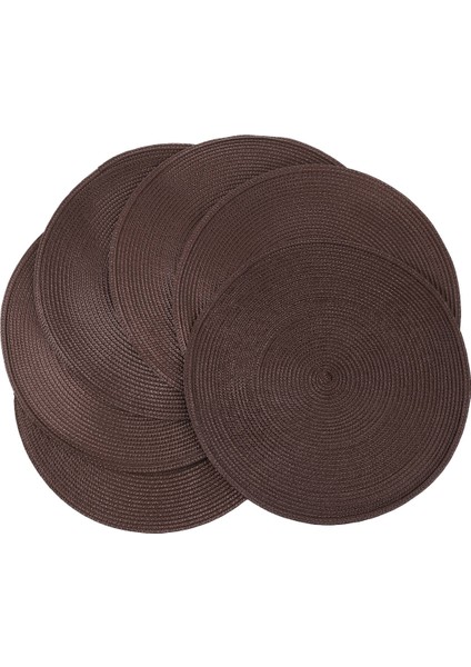 Yuvarlak Örgülü Placemats Yemek Masaları Için 6 Masa Paspasları Dokuma Yıkanabilir Kaymaz Yer Paspasları 15 Inç (Kahverengi) (Yurt Dışından)