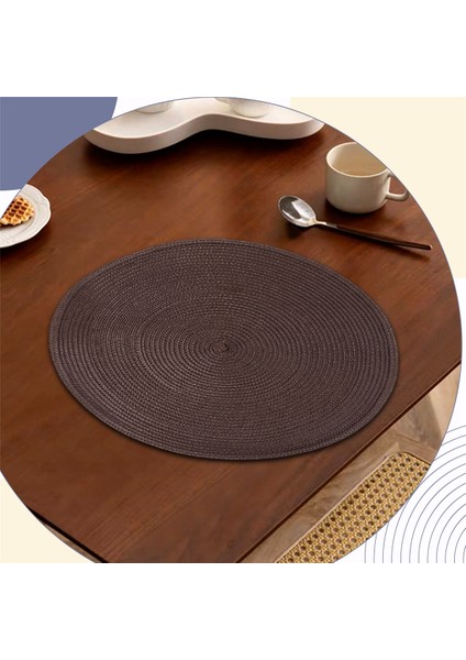 Yuvarlak Örgülü Placemats Yemek Masaları Için 6 Masa Paspasları Dokuma Yıkanabilir Kaymaz Yer Paspasları 15 Inç (Kahverengi) (Yurt Dışından) indirimleri