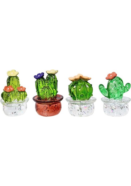 Kaktüs Figürinler Cam Minyatür Kaktüs Simülasyon Bitkileri Figürin Süsleri Masaüstü El Sanatları Ev Dekor (Yurt Dışından)