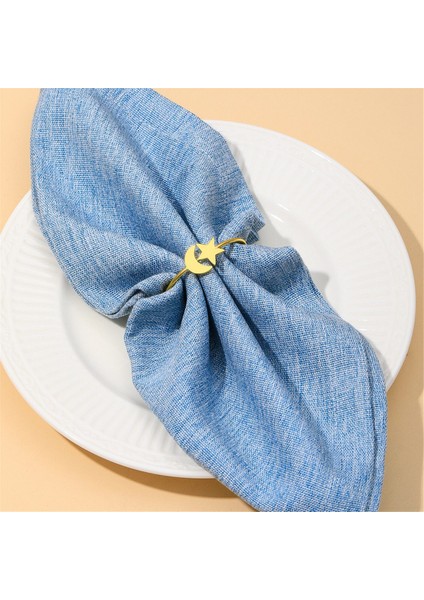 Ay Altın Peçete Yüzükleri Seti 6 Pcs Kumaş Peçeteleri Için Parti Dekoru Peçete Tutucu - Mutfak Dekoru ve Düğün Süslemeleri (Yurt Dışından) modelleri