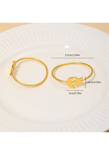 Ay Altın Peçete Yüzükleri Seti 6 Pcs Kumaş Peçeteleri Için Parti Dekoru Peçete Tutucu - Mutfak Dekoru ve Düğün Süslemeleri (Yurt Dışından) fırsatları