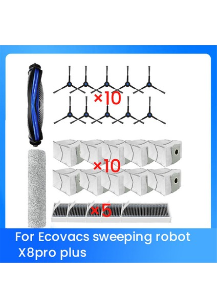 27PCS Ecovacs Deebot X8PRO Için Ultra Dayanıklı Aksesuarlar Plus Sweeper Aksesuarları (Yurt Dışından)