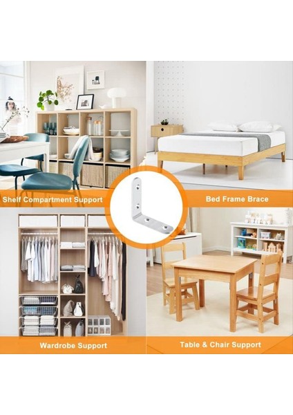 Açı Braketi, Ahşap Masa Için Vida Bağlantı Açısı Braketi Olan Kalın L-Şekilli Braket, Tuvalet Masası, 20 Adet (Yurt Dışından) fırsatları