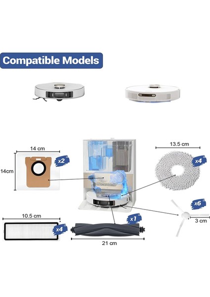 Dream L20 Ultra Robot Vakum Yedek Parçalar Için Aksesuar Kiti Ana Yan Fırça Hepa Filtreler Paspas Bez Toz Torbaları (Yurt Dışından) fırsatları