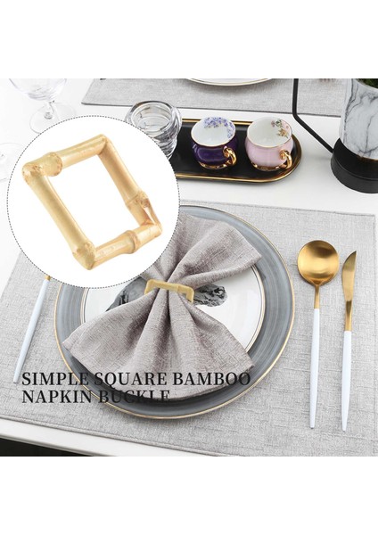 Ahşap Bambu Peçete Yüzükleri Seti 4, El Yapımı Rattan Doğal Peçete Tutucu Yüzük Masa Süslemeleri (Yurt Dışından) fırsatları