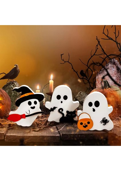 Cadılar Bayramı Ahşap Dekoratif Işaret Hayalet Bat Süpürge Süpürge Dekorasyon Iç Mutfak Masa Odası Dekorasyon (Yurt Dışından) fiyatları