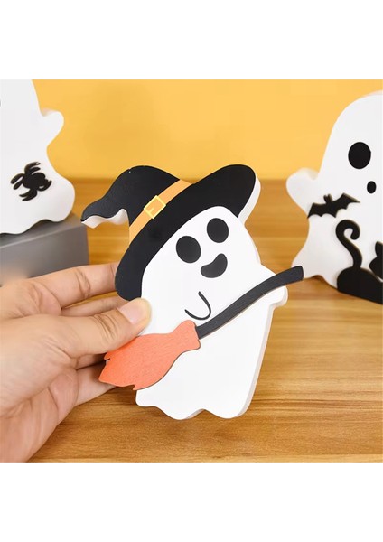 Cadılar Bayramı Ahşap Dekoratif Işaret Hayalet Bat Süpürge Süpürge Dekorasyon Iç Mutfak Masa Odası Dekorasyon (Yurt Dışından) modelleri