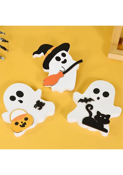 Cadılar Bayramı Ahşap Dekoratif Işaret Hayalet Bat Süpürge Süpürge Dekorasyon Iç Mutfak Masa Odası Dekorasyon (Yurt Dışından) indirimleri