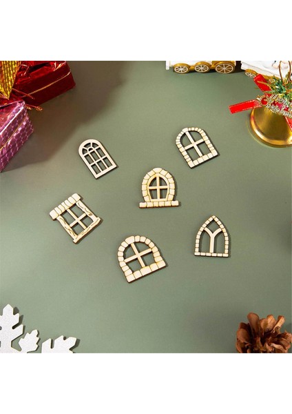 48 Pcs Peri Kapısı Ahşap Bahçe Kapıları Craft Mini Pencere Peri Evi Kiti Bitmemiş Minyatür Kapı Boyasız Peri Pencere (Yurt Dışından) fırsatları