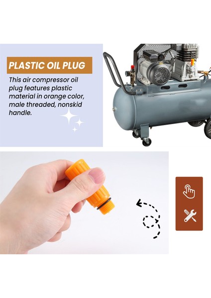 Hava Kompresörü Için 16MM Erkek Iplik Dia Plastik Yağ Fişi (Yurt Dışından) indirimleri