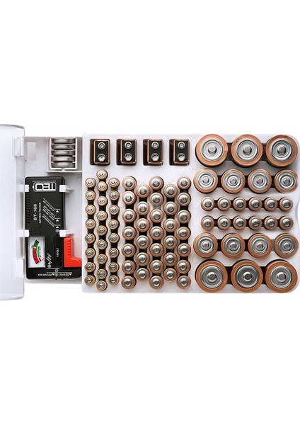 Pil Kapasite Testi Alet Pil Mukavemeti Göstergesi Organizatör Çok Fonksiyonlu Pil Organizatörü, Siyah (Yurt Dışından)