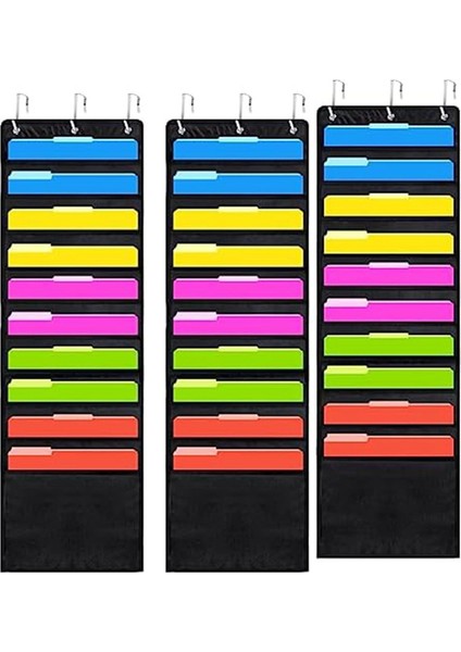 3 Adet Karalama Defteri Kağıt Depolama, 12 x 12 Inç Asılı Kağıt Depolama Torbaları Scrapbooking Için Kapı Kancaları, Kart Stoğu (Yurt Dışından)