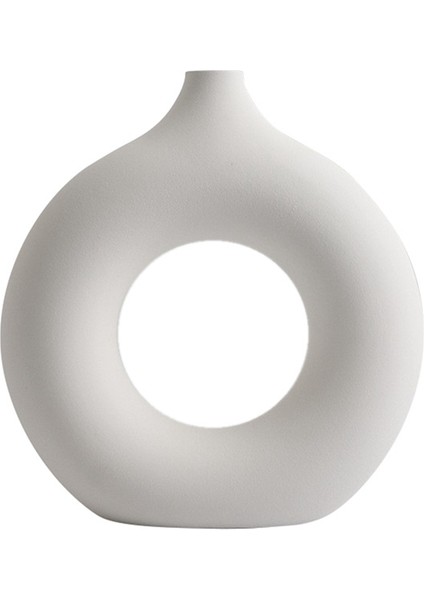 Iskandinav Seramik Vazo Dekor Çörekler Saksı Ev Oturma Odası Dekorasyonu Beyaz, L (Yurt Dışından)