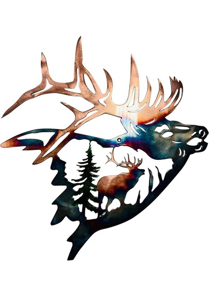 Ana Koleksiyon Metal Duvar Dekor, Geyik Geyiği Duvar Sanat Heykel Siluet Zanaat ile Rustik Kabin Dekor Kaplama (Yurt Dışından)