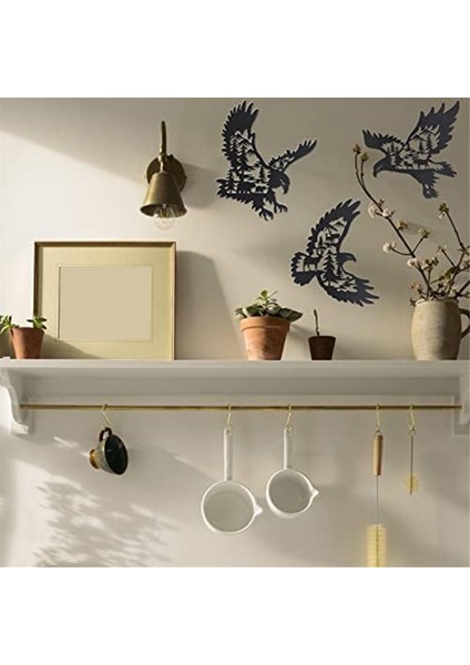 Metal Kartal Duvar Sanat Dekor Seti 3, Bear Geyik Siluet Desenli Kel Kartal Duvar Dekoru, Forest Lodge Av Dekoru (Yurt Dışından) indirimleri