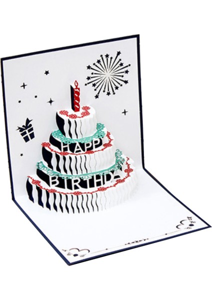 3D Açılır Doğum Günü Kartları, LED Hafif Doğum Günü Pastası Müziği Mutlu Yıllar Kartı Kartpostalları Lazer Kesim Mutlu Yıllar Kartlar (Yurt Dışından)