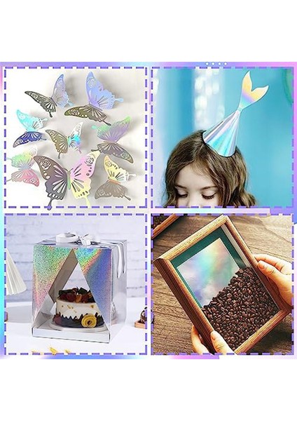30 Paket Metalik Holografik Kart Stoğu Parlak Floresan A4 Kalın Kart Stock Ayna Kağıdı Kart Yapma Scrapbooking (Yurt Dışından) indirimleri