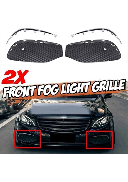 Araba Ön Tampon Sis Izgarası Izgara Sis Lambası Izgara Kapağı, Mercedes-Benz Için Chrome Strip E Sınıfı W213 2016-2020 Sağ (Yurt Dışından) fırsatları