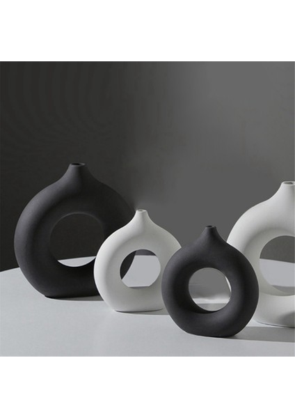 Iskandinav Seramik Vazo Dekor Çörekler Saksı Ev Oturma Odası Dekorasyonu Siyah, S (Yurt Dışından) modelleri