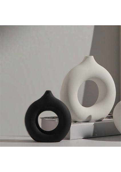 Iskandinav Seramik Vazo Dekor Çörekler Saksı Ev Oturma Odası Dekorasyonu Siyah, S (Yurt Dışından) indirimleri