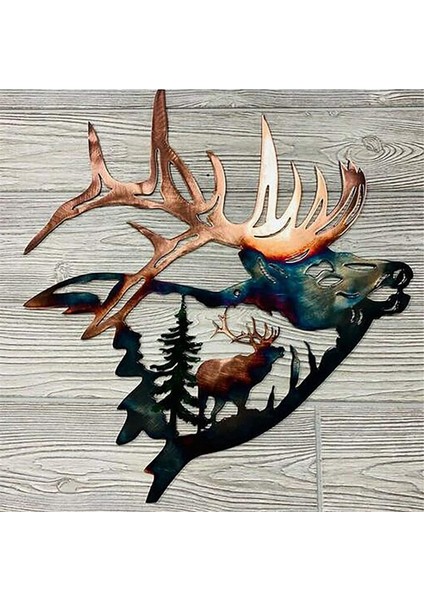Ana Koleksiyon Metal Duvar Dekor, Geyik Geyiği Duvar Sanat Heykel Siluet Zanaat ile Rustik Kabin Dekor Kaplama (Yurt Dışından) indirimleri