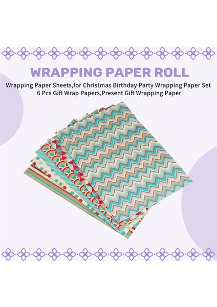 Kağıt Sayfaları, Noel Doğum Günü Partisi Için Sarma Kağıt Seti 6 Pcs Hediye Sarma Kağıtları, Mevcut Hediye Sarma Kağıdı (Yurt Dışından) fırsatları
