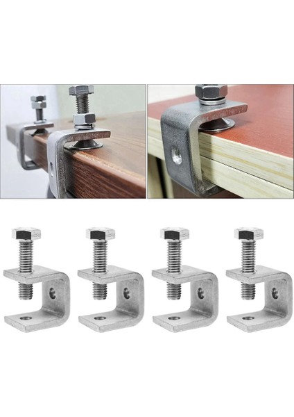 4pcs C-Clamp Çelik Boru Kare Kelepçe Çekme Halkası Ayarlanabilir Sabit Tutucu Klips Çok Fonksiyonlu Donanım Bağlantı Elemanları (Yurt Dışından) modelleri