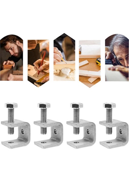 4pcs C-Clamp Çelik Boru Kare Kelepçe Çekme Halkası Ayarlanabilir Sabit Tutucu Klips Çok Fonksiyonlu Donanım Bağlantı Elemanları (Yurt Dışından) indirimleri