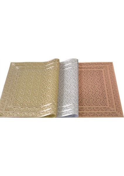 6pcs Dikdörtgen Dokuma Masa Paspas Kayması 18X12 Inç Dokulu Çizik Geçirmez Pvc Masa Paspasları, Mutfak Ev Dekoru Pembe Için (Yurt Dışından)