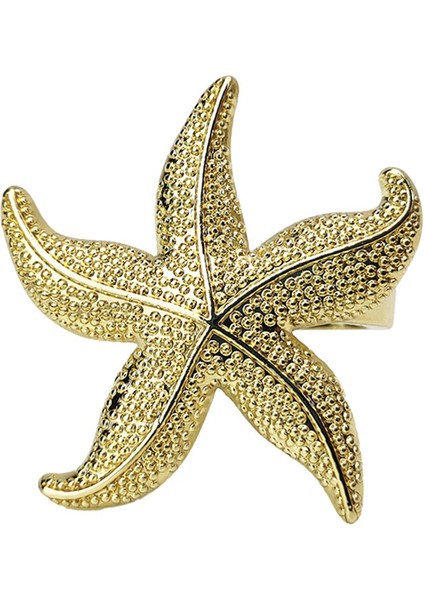 Denizyıldızı Peçete Yüzükleri 12 Altın Denizcilik Düğün Partisi Plaj Masa Dekoru (Yurt Dışından) modelleri