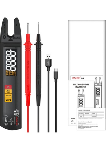 Bıster U0 Dijital Kelepçe Ölçer Çatal Dc Ac 100A Akıllı Ammetre Pense Trms Akım Otomatik Multimetre Voltaj Elektrik Test Cihazı (Yurt Dışından)