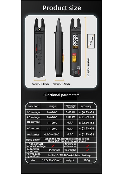 Bıster U0 Dijital Kelepçe Ölçer Çatal Dc Ac 100A Akıllı Ammetre Pense Trms Akım Otomatik Multimetre Voltaj Elektrik Test Cihazı (Yurt Dışından) indirimleri