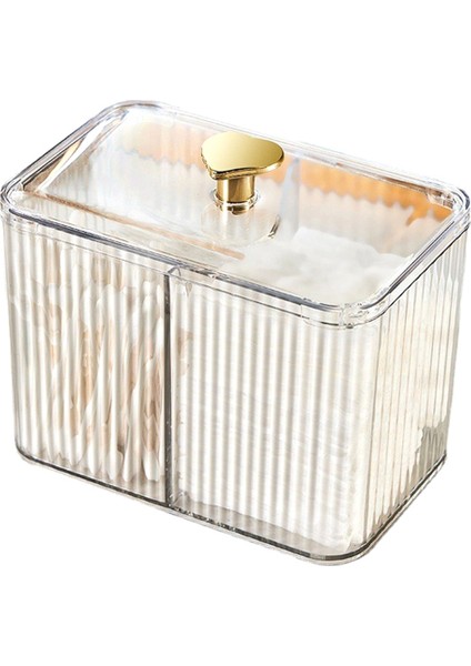 Pamuklu Swabs Dispenser 3 Izgaralar Pamuklu Tutucu Temiz Kapaklı Kozmetik Basit Tip Pamuklu Pad Tutucu Saklama Kutusu, B (Yurt Dışından)