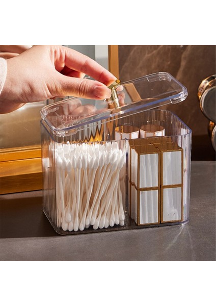 Pamuklu Swabs Dispenser 3 Izgaralar Pamuklu Tutucu Temiz Kapaklı Kozmetik Basit Tip Pamuklu Pad Tutucu Saklama Kutusu, B (Yurt Dışından) indirimleri