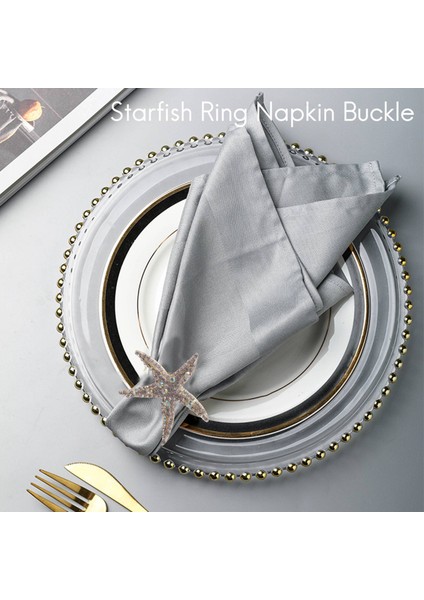 8 Paket Kristal Denizyıldızı Peçete Yüzükleri, Rinestone Peçete Halka Düğün Partisi Için Peçete Tutucular, Plaj Masası Dekoru (Yurt Dışından) modelleri