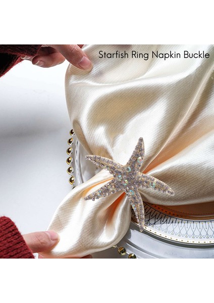 8 Paket Kristal Denizyıldızı Peçete Yüzükleri, Rinestone Peçete Halka Düğün Partisi Için Peçete Tutucular, Plaj Masası Dekoru (Yurt Dışından) fırsatları