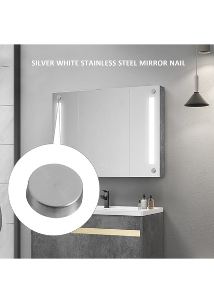 16 mm Paslanmaz Çelik Ayna Tırnakları Vida Kapağı (8 Parça) (Yurt Dışından) fiyatları