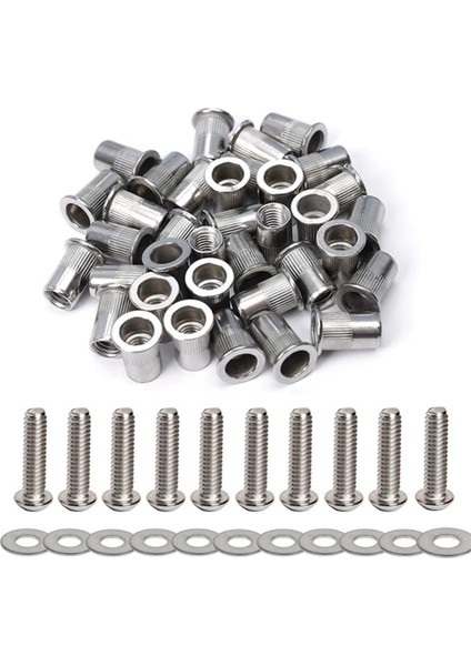 Paslanmaz Çelik 1/4-20 Perçin Somun ve Cıvatalar 1 Inç Düğme Kafa Soket Kapağı Vidaları 1/4-20 Düz Yıkayıcılar (Yurt Dışından)