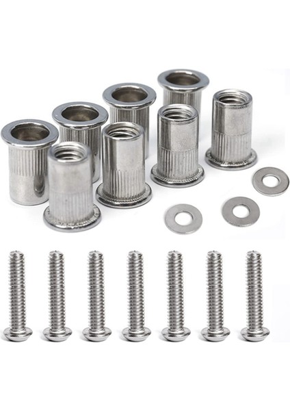 Paslanmaz Çelik 1/4-20 Perçin Somun ve Cıvatalar 1 Inç Düğme Kafa Soket Kapağı Vidaları 1/4-20 Düz Yıkayıcılar (Yurt Dışından) fırsatları
