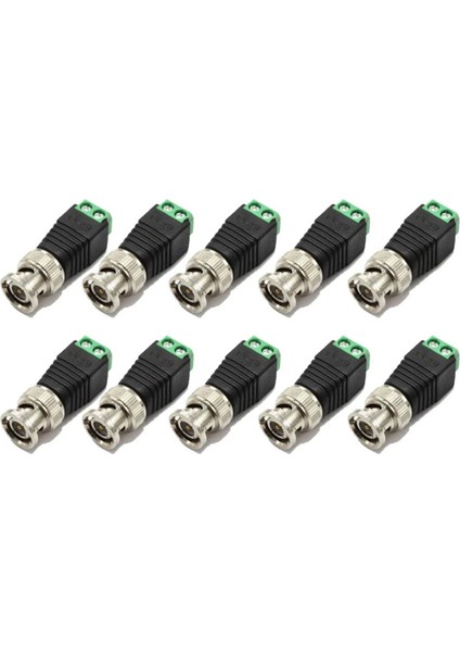 10PCS Erkek Metal Bnc Konektör ile Dc Konnektörlü Vidalı Vidalı Terminal Utp Video Balun Cctv Gözetim Kamerası (Yurt Dışından)