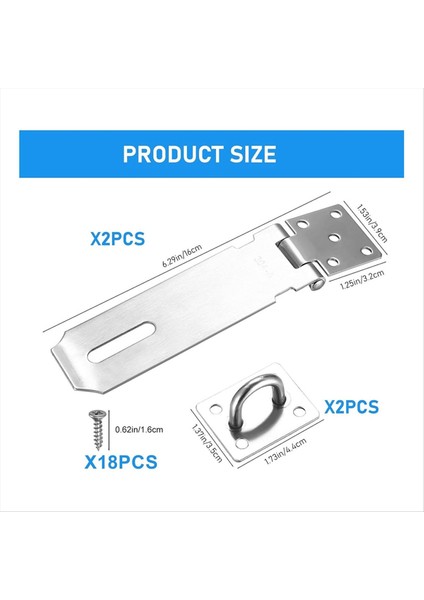 Hasp Kilitleri, 2, 5 Inçlik Asma Kilit Yakalama, Kapı Kilit Asma Kilit Yakalama, 18 Vidalı Asma Kilit (Yurt Dışından) modelleri