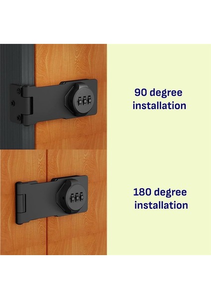 Anahtarsız Kombinasyon Kilidi -3 Hanlı Kabin Kapıları Için Kilit Kiliti -Şifre Kodu ile Twist Knob Hasp Mandal Kilidi (Yurt Dışından) fiyatları