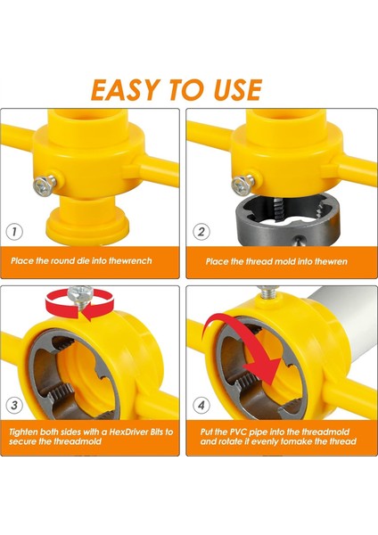 Pvc Iplik Maker Aracı, Boru Threader Sıhhi Tesisat Aracı Kiti, Npt 3 Dıes 1/2ınch 3/4inch ve 1inch ile Tap &amp; Die Seti (Yurt Dışından) fiyatları