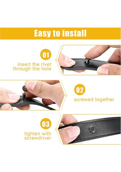 90SETS Chicago Vidalar Kiti, 6 Boyutlar Vidalı Perçinler Metal Metal Chicago Bağlayıcı Vidalar Dıy Onarım Deri El Sanat Kemeri Siyah Grey (Yurt Dışından) fiyatları