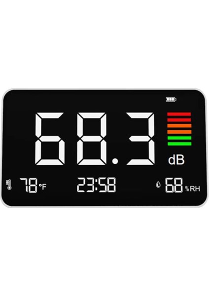 Dijital Desibel Metre Masaüstü Ses Seviyesi Metre 30-130DBA Ev Okulu Kütüphanesi Için Sıcaklık Nem Algılama DM219N (Yurt Dışından)