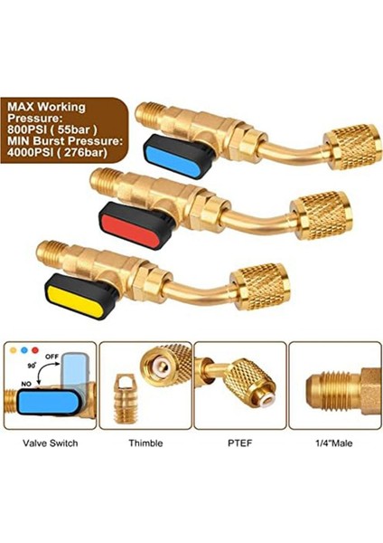 R410A R134AR12 R22 Ac Hvac Için Klima Açısı Top Valfi Mini Split Sistem Için (Yurt Dışından) fiyatları