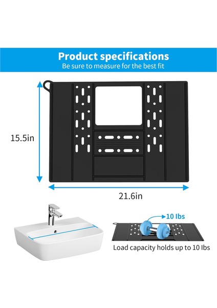 Banyo Lavabo Kapağı Sayaç Uzay Silikon Banyo Lavabo Makyaj Organizatör Mat Dayanıklı Makyaj Organizatör Pad Siyah (Yurt Dışından) fiyatları